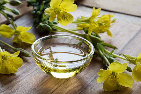 Evening primrose oil capsules used to support night sweat relief during menopause