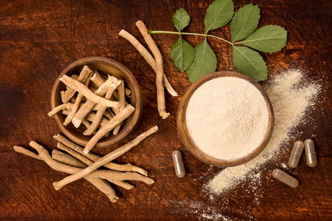 Ashwagandha herb used in herbal medicine to support heart health and stress-related circulation issues during menopause